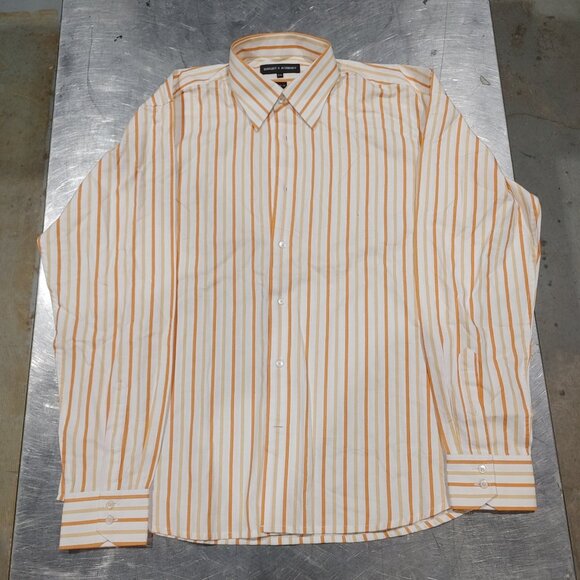 Brand New Haight & Ashbury Classic Fit Button-down Shirt Orange Stripe Size 5 XL - Picture 1 of 4
